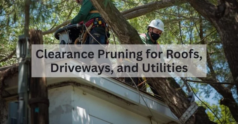 Clearance pruning near roof and driveway Tampa